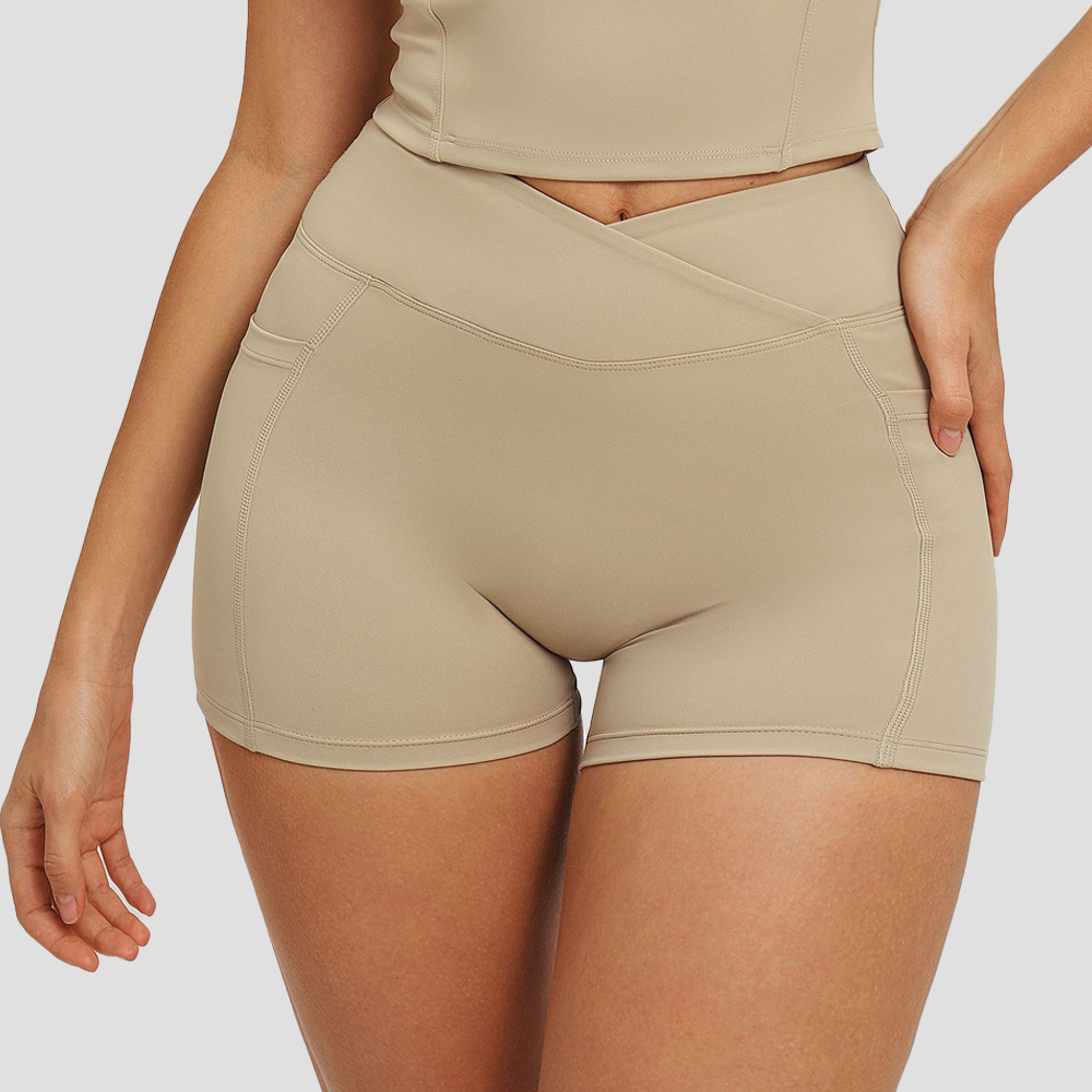 V-Curve™ Cross Waist Biker Shorts