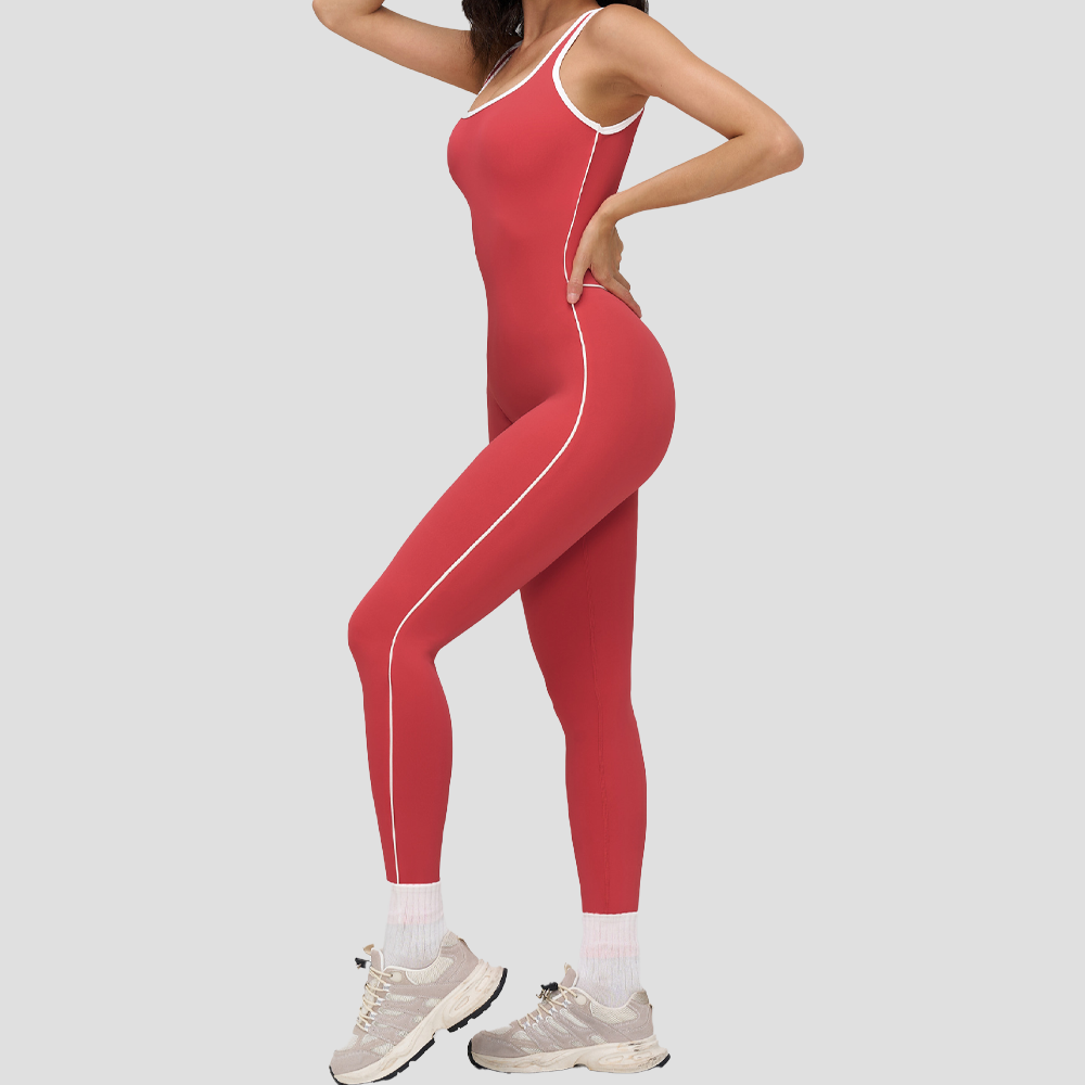 Contrast Trim Sculpt Jumpsuit