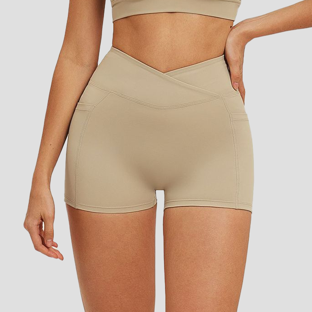 V-Curve™ Cross Waist Biker Shorts