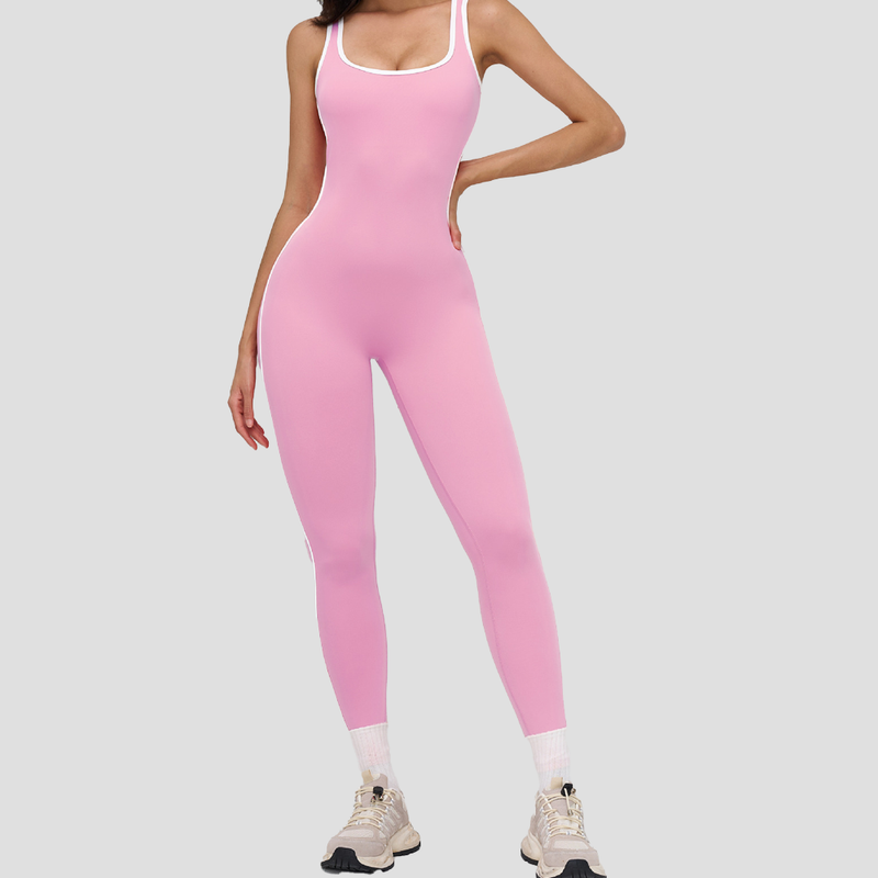 Contrast Trim Sculpt Jumpsuit