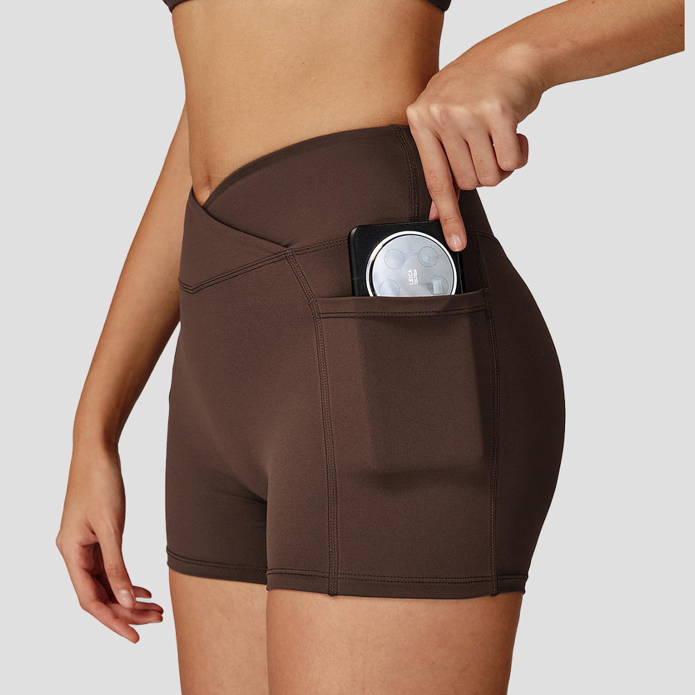 V-Curve™ Cross Waist Biker Shorts