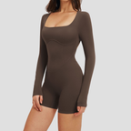 SculptBack™ Long Sleeve Contour Romper