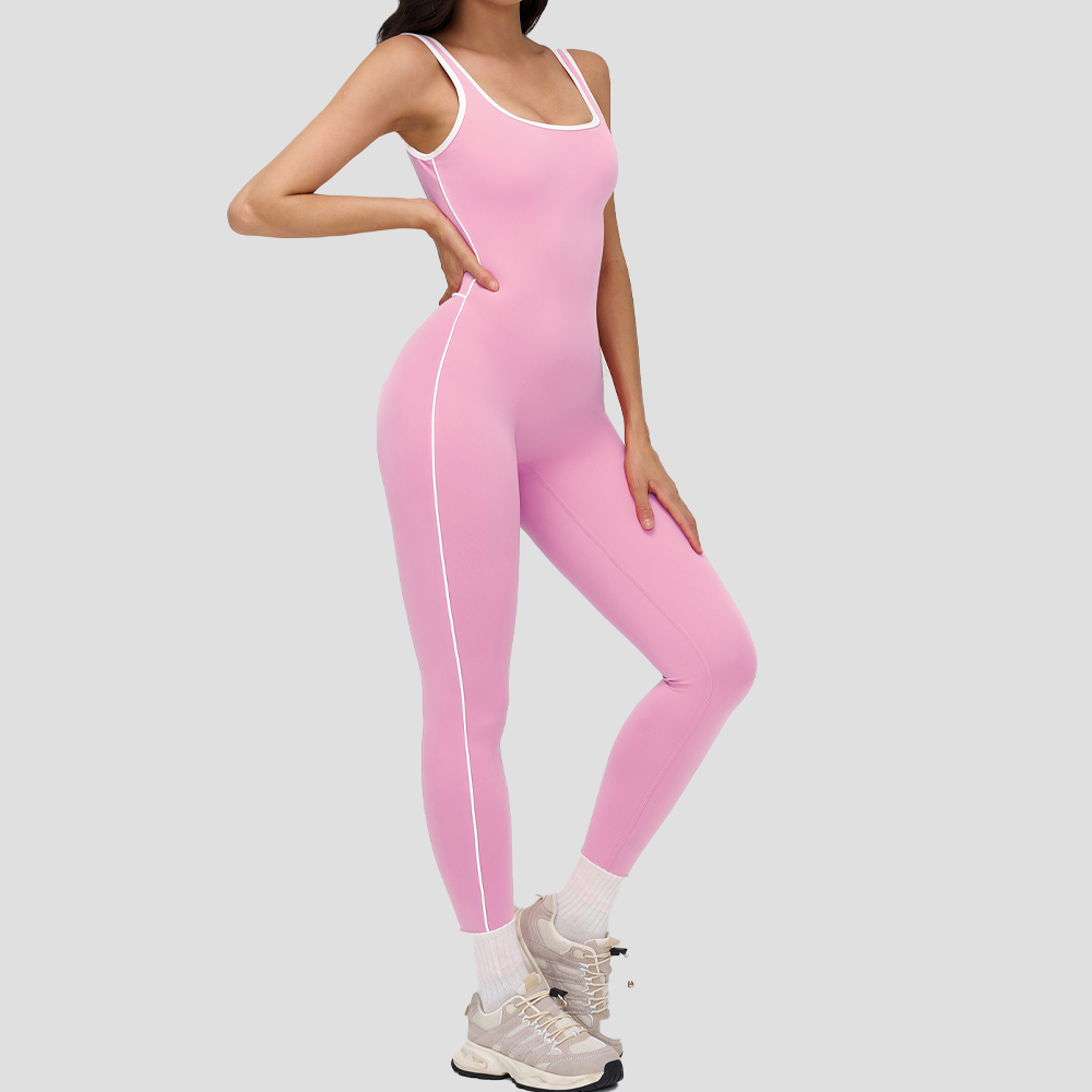 Contrast Trim Sculpt Jumpsuit