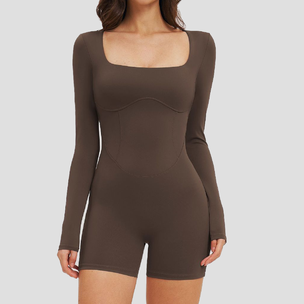 SculptBack™ Long Sleeve Contour Romper