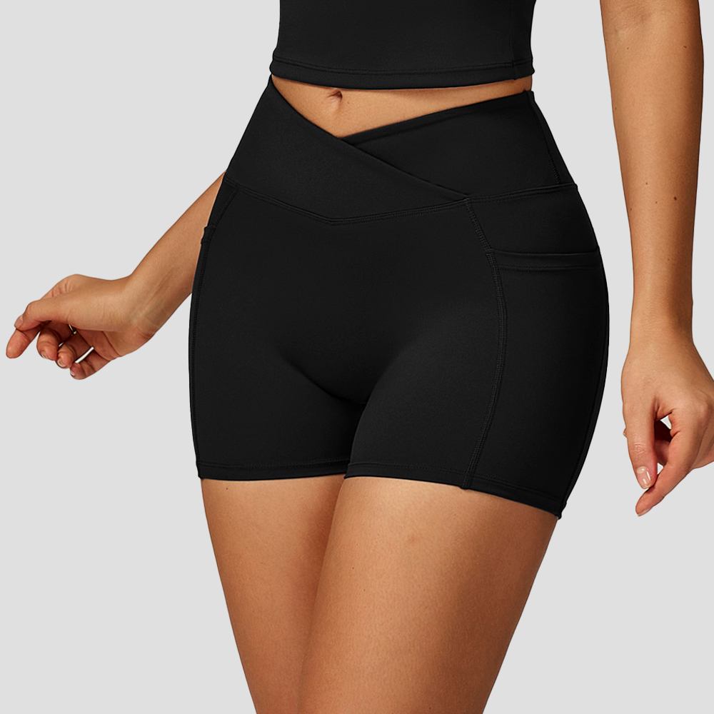 V-Curve™ Cross Waist Biker Shorts