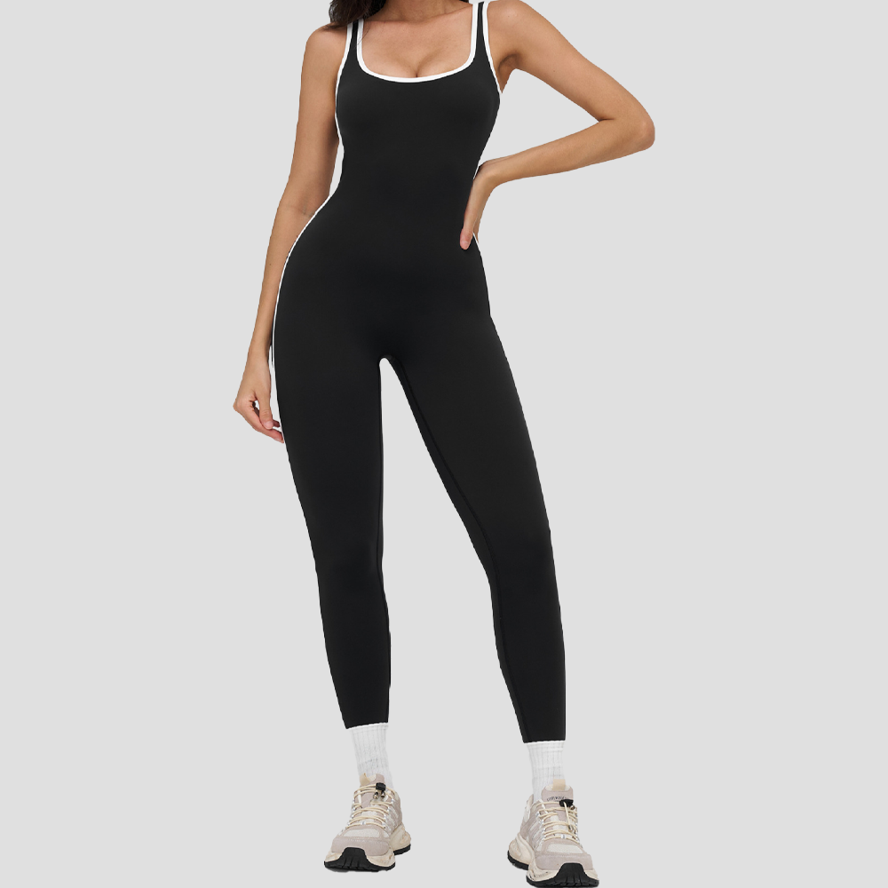 Contrast Trim Sculpt Jumpsuit