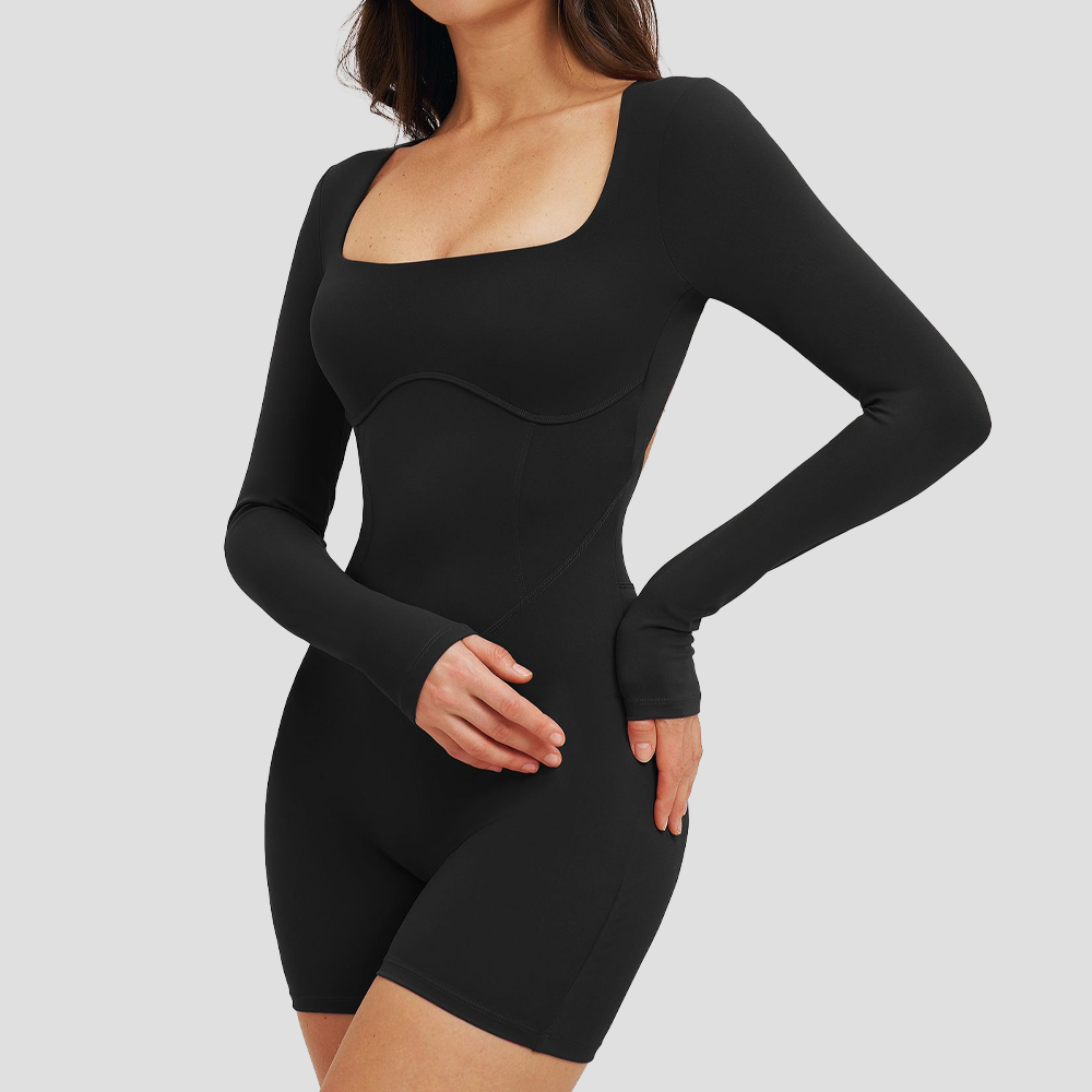 SculptBack™ Long Sleeve Contour Romper
