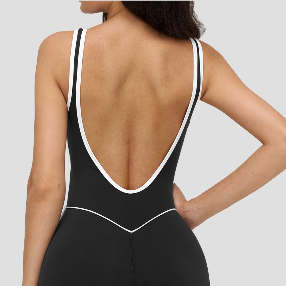 Contrast Trim Sculpt Jumpsuit